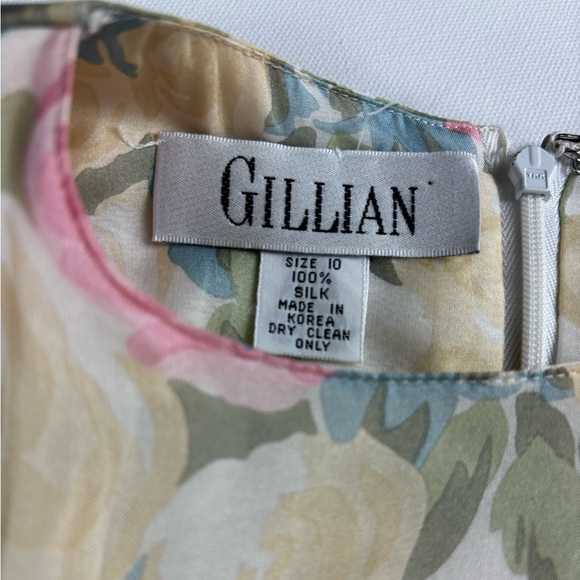 Vintage Silk Gillian Drop Waist Ruffle Floral Dress - Picture 5 of 9